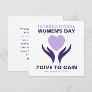 Cartes Pour Fêtes Annuelles Journée internationale des femmes Give To Gain 202