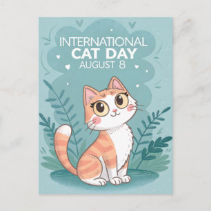 Cartes Pour Fêtes Annuelles Journée internationale du chat, mignon et fantaisi
