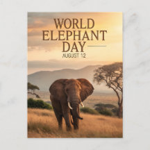 Journée mondiale de l'éléphant Art Savane africain