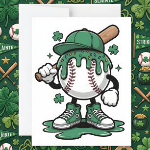 Cartes Pour Fêtes Annuelles Jours de la Saint-Patrick Mascotte de Baseball Mig