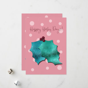Cartes Pour Fêtes Annuelles Jours de Noël heureux rose et aqua !