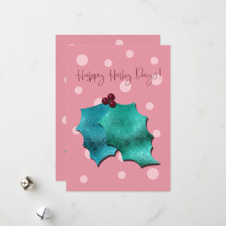 Cartes Pour Fêtes Annuelles Jours de Noël heureux rose et aqua !