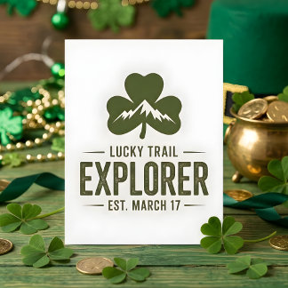 Cartes Pour Fêtes Annuelles Jours de Saint-Patrick Randonnée Explorateur Chanc