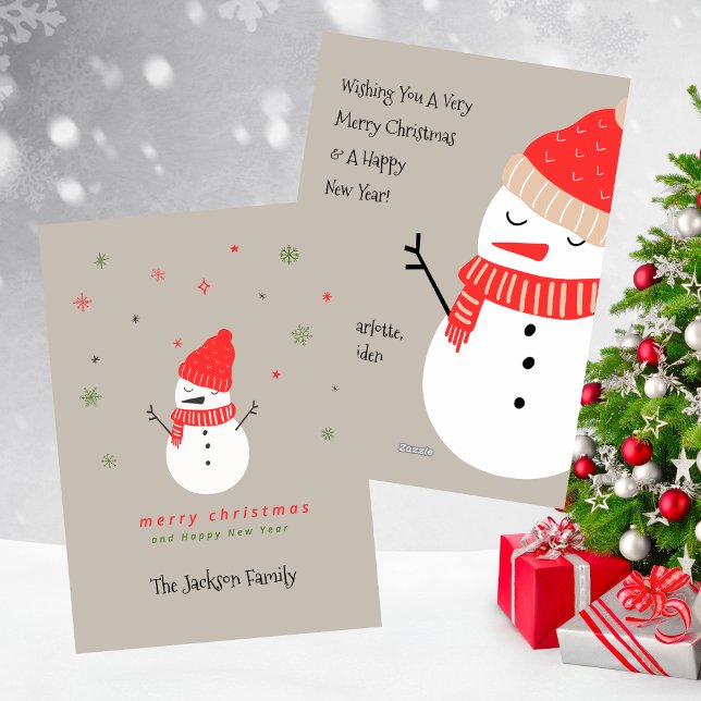 Cartes Pour Fêtes Annuelles Jours fériés de Noël du mignon Snowman (Cute Snowman Christmas Holiday)