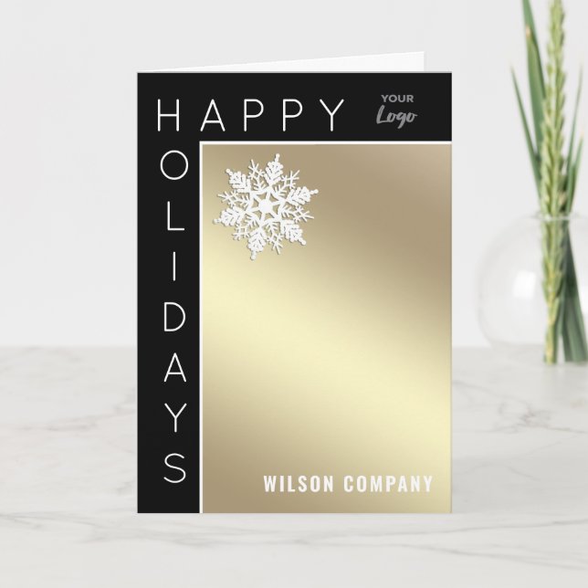 Cartes Pour Fêtes Annuelles Jours fériés heureux moderne snowflake entreprise (Devant)
