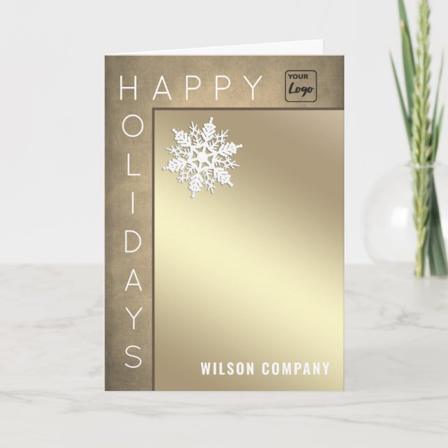 Cartes Pour Fêtes Annuelles Jours fériés heureux moderne snowflake entreprise (Devant)