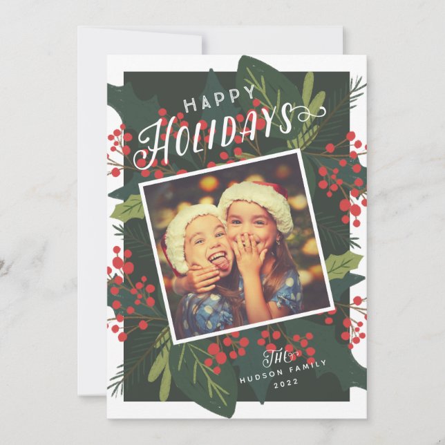 Cartes Pour Fêtes Annuelles Jours francs | Joyeuses Fêtes Tilées Photo (Devant)