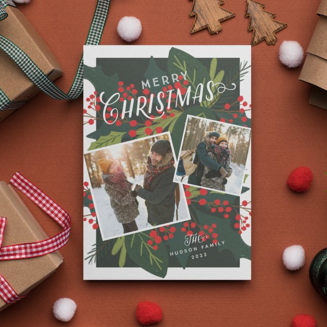 Cartes Pour Fêtes Annuelles Jours francs | Joyeux Noël Tilté 2 Photo (Créateur téléchargé)