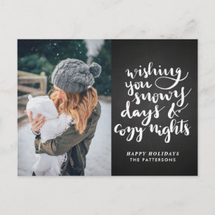 Cartes Pour Fêtes Annuelles Jours neigeux - Jours douillets Photo Chalkboard