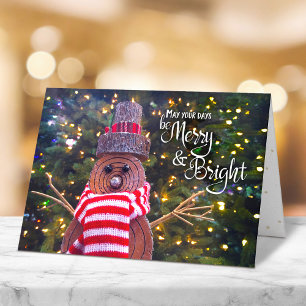 Cartes Pour Fêtes Annuelles Jours Soyez Merry Bright Russe Snowman mignon Pers