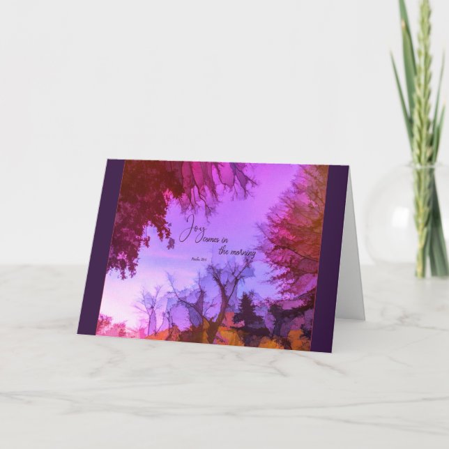 Cartes Pour Fêtes Annuelles Joy arrive le matin (Devant)