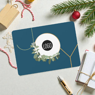 Cartes Pour Fêtes Annuelles Joy Business Logo Happy Holidays Blue