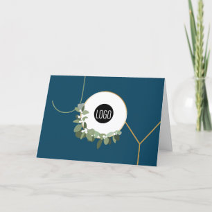 Cartes Pour Fêtes Annuelles Joy Business Votre Logo Joyeux Vacances Bleu