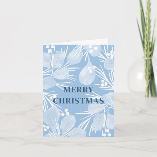 Cartes Pour Fêtes Annuelles Joy Christmas Design bleu (Devant)