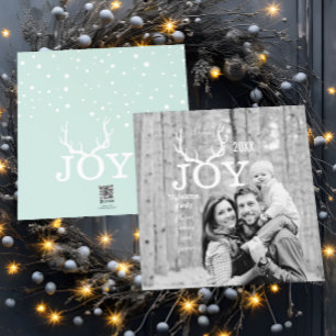 Cartes Pour Fêtes Annuelles Joy Deer Antlers Monnaie de Noël