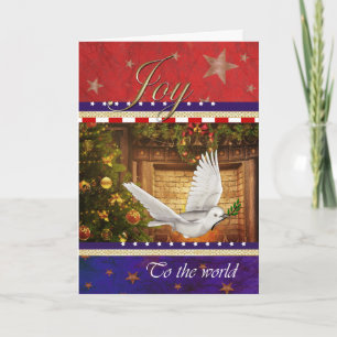 Cartes Pour Fêtes Annuelles Joy Dove USA Patriotic Christmas Card