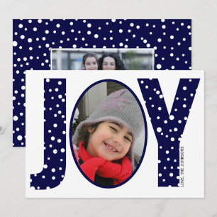 Cartes Pour Fêtes Annuelles Joy et neige marine bleu minime photo de Noël