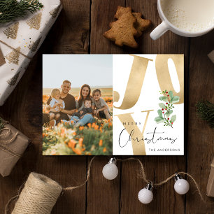Cartes Pour Fêtes Annuelles Joy Family Photo Joyeux Noël