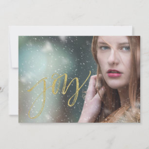 Cartes Pour Fêtes Annuelles Joy Faux Gold Script