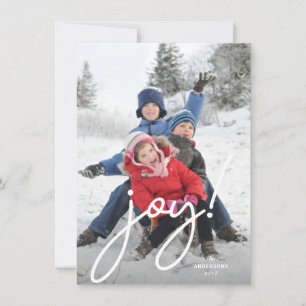 Cartes Pour Fêtes Annuelles Joy Festive Noël manuscrit Script Photo