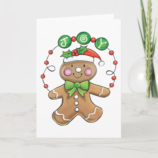 Cartes Pour Fêtes Annuelles Joy Gingerbread Cookie (Devant)