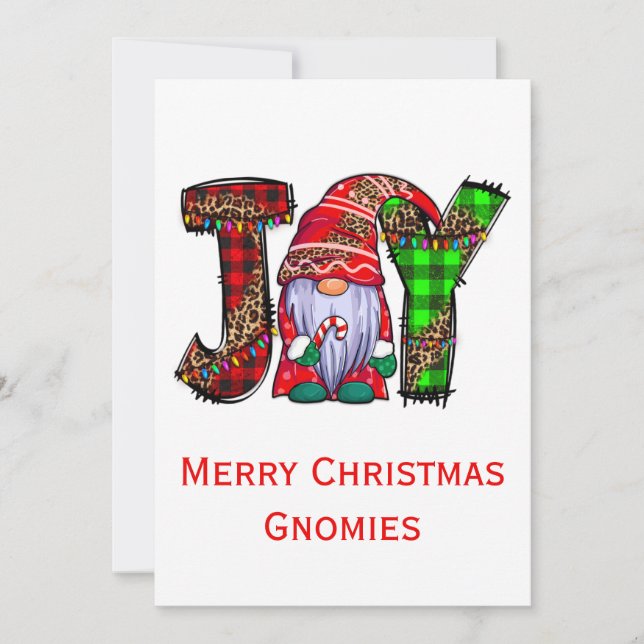Cartes Pour Fêtes Annuelles Joy Gnomes Joyeux Noël Gnomies tendance (Devant)