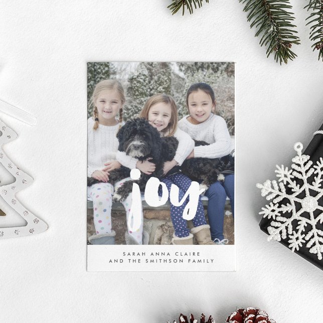 Cartes Pour Fêtes Annuelles Joy Inspirational Christmas Family Photo (Créateur téléchargé)