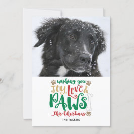 Cartes Pour Fêtes Annuelles Joy Love Paws Chien de Noël Photo