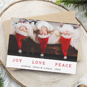 Cartes Pour Fêtes Annuelles JOY LOVE PEACE Christmas Funny Photo