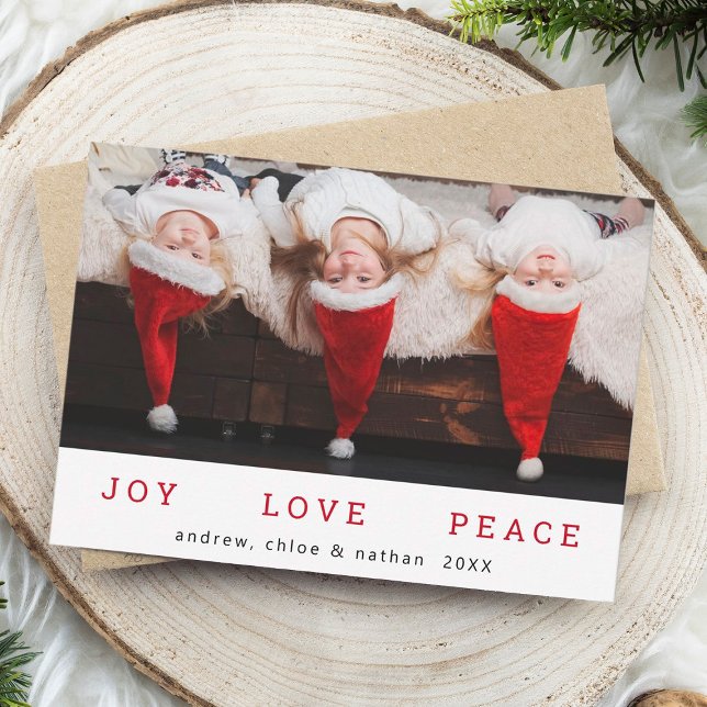 Cartes Pour Fêtes Annuelles JOY LOVE PEACE Christmas Funny Photo (Créateur téléchargé)