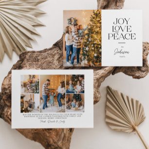 Cartes Pour Fêtes Annuelles Joy Love Peace Typographie Paysage Noël
