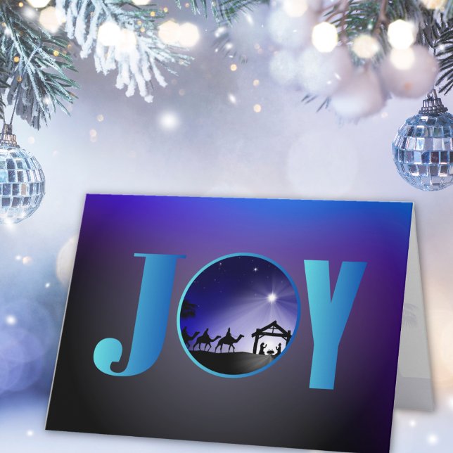 Cartes Pour Fêtes Annuelles JOY Nativité Scène Christian Noël (Créateur téléchargé)