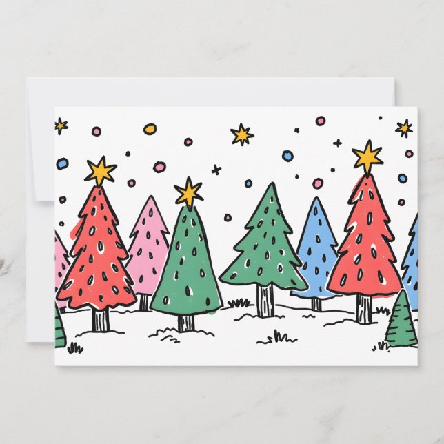 Cartes Pour Fêtes Annuelles Joy of Christmas Doodle Art Style (Devant)