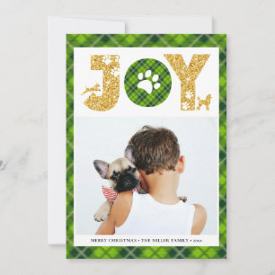 Cartes Pour Fêtes Annuelles JOY Paws Gold   Amateurs d'animaux de compagnie Fe