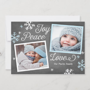 Cartes Pour Fêtes Annuelles Joy Peace Love Chalkboard