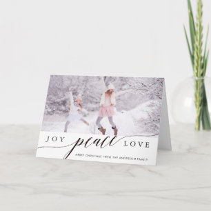 Cartes Pour Fêtes Annuelles Joy Peace Love Christmas Photo Greeting Card