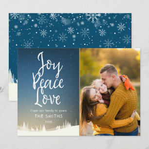 Cartes Pour Fêtes Annuelles Joy Peace Love Christmas Winter Scene Photo