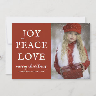 Cartes Pour Fêtes Annuelles Joy Peace Love Photo Noël
