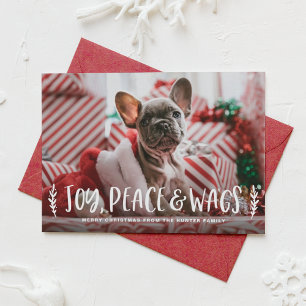 Cartes Pour Fêtes Annuelles Joy Peach met des mots Lettres Chien Photo