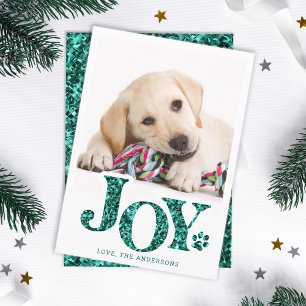 Cartes Pour Fêtes Annuelles JOY Personnalisé Animaux de compagnie Photo Turquo