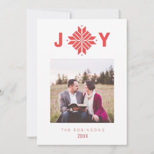 Cartes Pour Fêtes Annuelles Joy Red Nordic Star