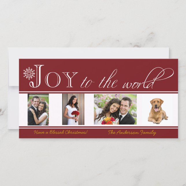 Cartes Pour Fêtes Annuelles Joy to the World Christmas Photo Card (Devant)