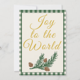 Cartes Pour Fêtes Annuelles Joy To The World - Deep Pine Green