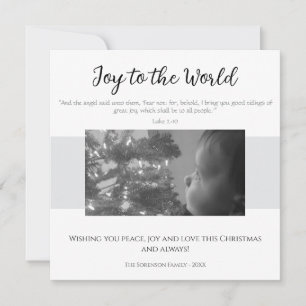 Cartes Pour Fêtes Annuelles Joy to the World Modern Simple Scripture Noël