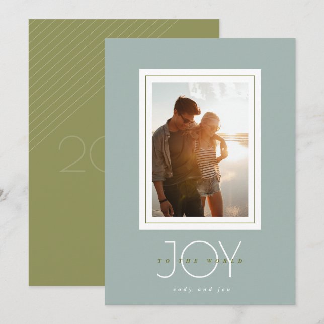 Cartes Pour Fêtes Annuelles Joy To The World Photo Holiday Card (Devant / Derrière)