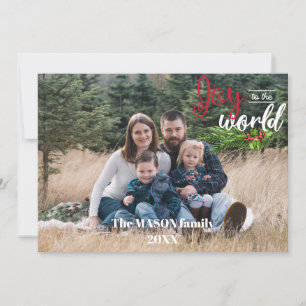 Cartes Pour Fêtes Annuelles Joy To The World Photo Holiday Card