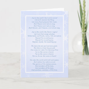 Cartes Pour Fêtes Annuelles Joy to the World Snowflakes Christmas Card
