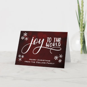 Cartes Pour Fêtes Annuelles Joy to the World Snowflakes Joyeux Noël Note