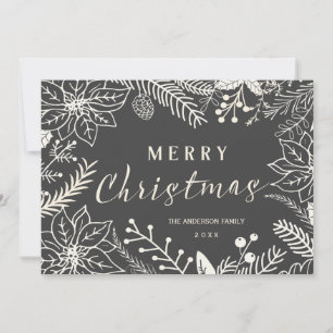 CARTES POUR FÊTES ANNUELLES JOYE NOËL HIVER FOLIAGE PHOTO DU CLAVIER