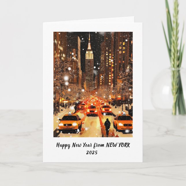 Cartes Pour Fêtes Annuelles Joyeuse année personnalisée Manhattan New York (Devant)